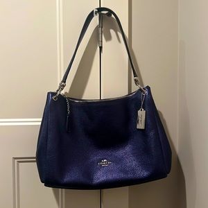 COPY - Coach purse in metallic blue - perfect condition!